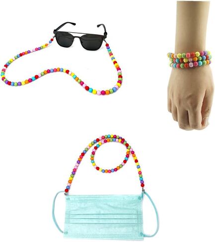الخرز الملونة المرأة سلسلة النظارات النظارات مثبات قناع القراءة الزجاج قلادة حبل in Kuwait