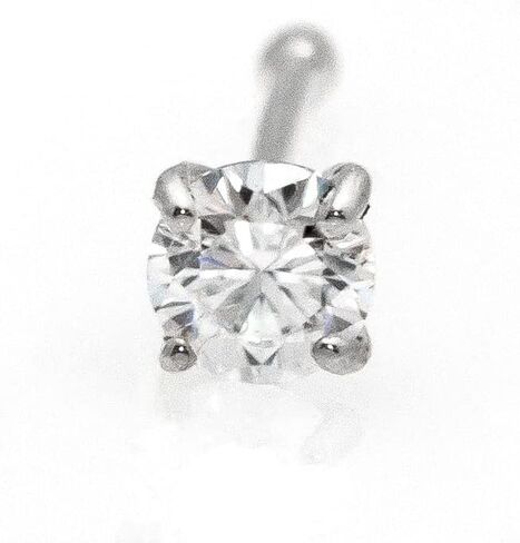 Jewelry Avalanche Solid 14Kt Gold Moissanite Stud Nose Ring - 22G Nose Bone Stud - Ball End Nose Ring - April Birthstone Nose Stud in Saudi Arabia