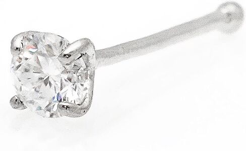 Jewelry Avalanche Solid 14Kt Gold Moissanite Stud Nose Ring - 22G Nose Bone Stud - Ball End Nose Ring - April Birthstone Nose Stud in Saudi Arabia