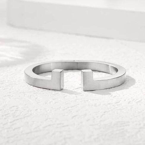 Kaydenana Cuff Bracelet for Women Spring-Clasp Design Couples Bangle Polished Finish Stainless Steel Metal Gold Silver Rose Gold Plated Chunky for Girls Christmas Gifts Jewelry in Saudi Arabia