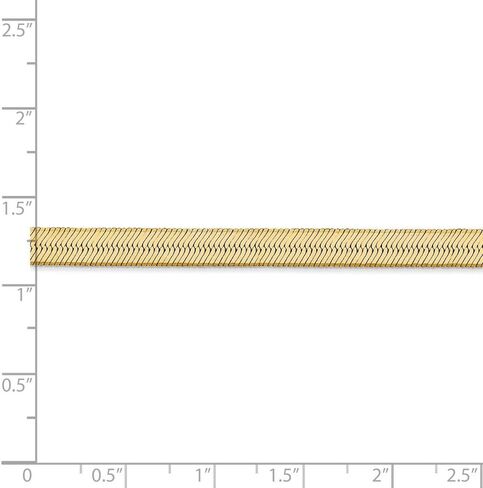 Solid 14k Yellow Gold 5.5mm Silky Herringbone Flat Bracelet in Saudi Arabia