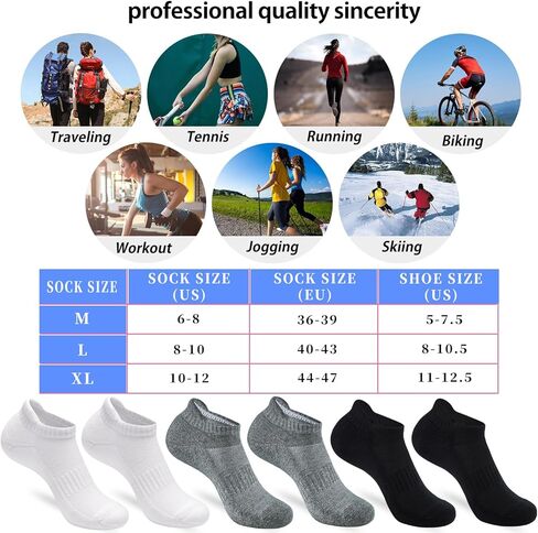 جوارب ATBITER للكاحل للسيدات مع جوارب رياضية مبطنة للجري بدون عرض جوارب منخفضة القطع 6 أزواج in Kuwait