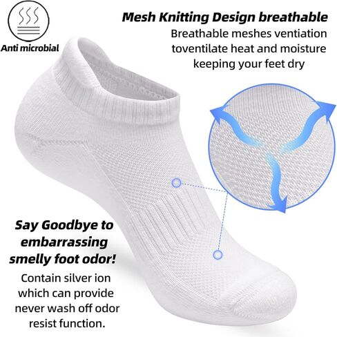 جوارب ATBITER للكاحل للسيدات مع جوارب رياضية مبطنة للجري بدون عرض جوارب منخفضة القطع 6 أزواج in Kuwait