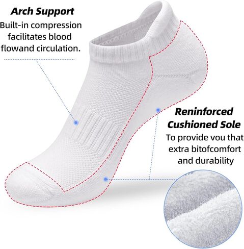 جوارب ATBITER للكاحل للسيدات مع جوارب رياضية مبطنة للجري بدون عرض جوارب منخفضة القطع 6 أزواج in Kuwait