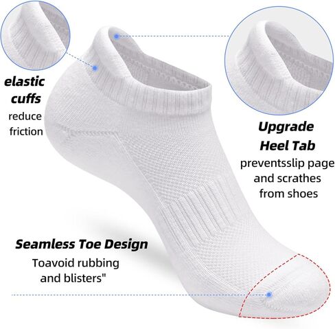 جوارب ATBITER للكاحل للسيدات مع جوارب رياضية مبطنة للجري بدون عرض جوارب منخفضة القطع 6 أزواج in Kuwait