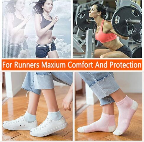 RedsGirl Ankle Running Sports Cotton Socks Mesh Breathable Low Cut Short Athletic Terry Sock for Women Youth, Multicolor 6 Pairs in Saudi Arabia