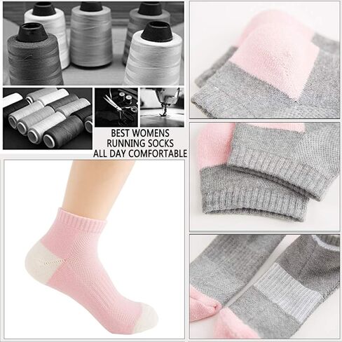 RedsGirl Ankle Running Sports Cotton Socks Mesh Breathable Low Cut Short Athletic Terry Sock for Women Youth, Multicolor 6 Pairs in Saudi Arabia