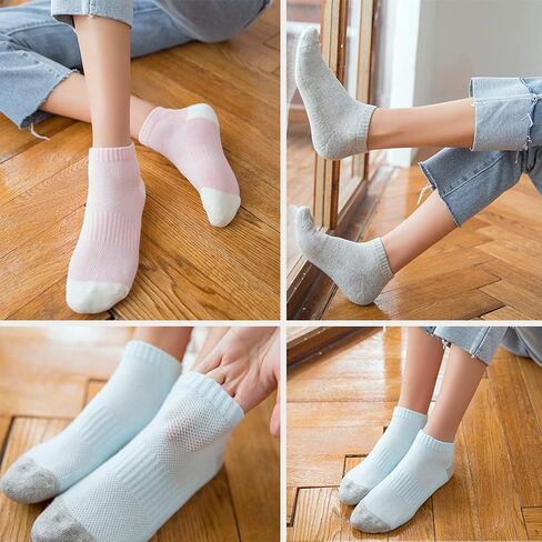 RedsGirl Ankle Running Sports Cotton Socks Mesh Breathable Low Cut Short Athletic Terry Sock for Women Youth, Multicolor 6 Pairs in Saudi Arabia
