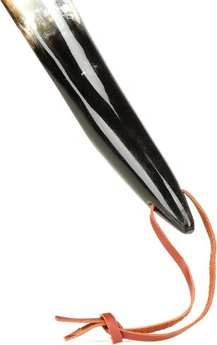 CHERKRAFT Shoe Horn with Handle Natural Handcrafted & Polished Made from Real Horn For All Shoes & Boots - 10 Inches in Kuwait