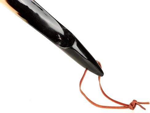 CHERKRAFT Shoe Horn with Handle Natural Handcrafted & Polished Made from Real Horn For All Shoes & Boots - 10 Inches in Kuwait