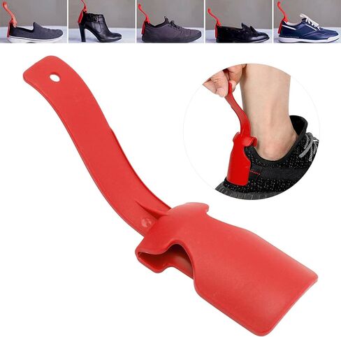 Lazy Shoe Helper for Easy to Wear Shoes, Portable Ergonomic Shoe Lifting Helper Travel Shoe Horn Lifting Wearing Helper Tool for Elderly Seniors Disabled Men Women and Kids(Red) in Kuwait