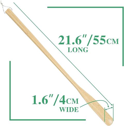 بوق احذية من الخيزران 55 سم مع مقبض طويل، رافع حذاء مع حزام من السيزال للتعليق، بوق احذية طويل من الخشب لكبار السن والرجال والنساء والاطفال الحوامل النباتيين من اوفيتماجيك، لون بيج, بيج in Kuwait