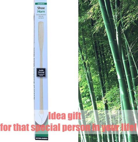 بوق احذية من الخيزران 55 سم مع مقبض طويل، رافع حذاء مع حزام من السيزال للتعليق، بوق احذية طويل من الخشب لكبار السن والرجال والنساء والاطفال الحوامل النباتيين من اوفيتماجيك، لون بيج, بيج in Kuwait