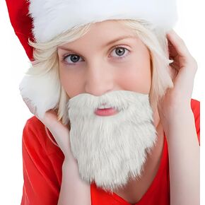 لحية سانتا ذاتية اللصق من TACVEL، زي لحية بيضاء مزيفة، ملحقات أزياء لحية سانتا كلوز لعيد الميلاد لحفلات الكريسماس in Kuwait