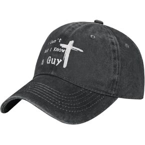Jesus Crosses Funny Christians Hats for Men Baseball Cap I Can't But I Know A Guys Sport Caps for Mens Hiking Hats