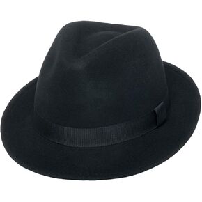 York Crushable Wool Fedora Felt Hat, Silver Canyon, Black in Kuwait