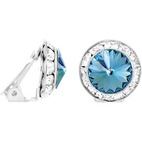 Rosemarie & Jubalee Women's Timeless Classic Statement Clip On Halo Earrings Made With Premium Crystals in Kuwait