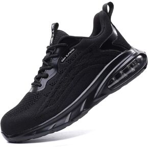 Lyrique Steel Toe Work Shoes for Men Women Lightweight Air Cushion Puncture Resistant Safety Sneaker for Industrial&Construction