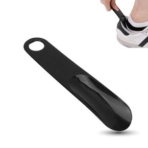 Shoe Horn Rubber Handle Portable Solid Shoe Spoon Tongue Short Shoehorns for Sneakers, Boots Travel Shoe Helper Stick Shoe Horns for Seniors Adults (Orange)