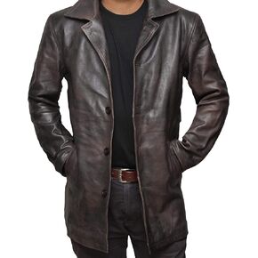 Brown Leather Jacket Men - Natural Distressed Leather Jackets for Men