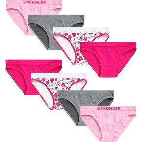 Sweet Princess Girls' Nylon/Spandex Seamless Bikini Underwear Panties (8 Pack)
