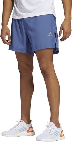 adidas Men's Standard Own The Run 3-Stripes Shorts, Crew Blue, Medium in Saudi Arabia