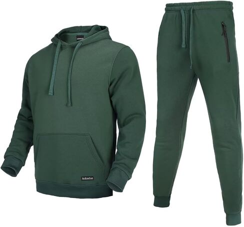Tracksuit for men 2 pieces,Fleece hooded outfit,casual sweatsuit set jogger suit outdoor sportswear in Saudi Arabia
