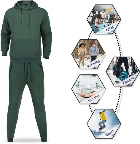 Tracksuit for men 2 pieces,Fleece hooded outfit,casual sweatsuit set jogger suit outdoor sportswear in Saudi Arabia