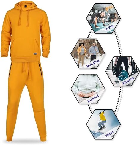Tracksuit for men 2 pieces,Fleece hooded outfit,casual sweatsuit set jogger suit outdoor sportswear in Saudi Arabia