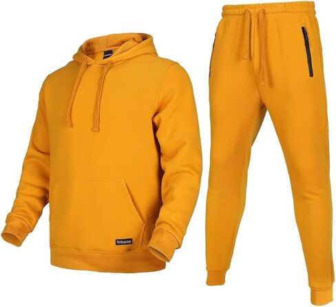 Tracksuit for men 2 pieces,Fleece hooded outfit,casual sweatsuit set jogger suit outdoor sportswear in Saudi Arabia