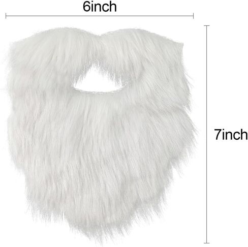 لحية سانتا ذاتية اللصق من TACVEL، زي لحية بيضاء مزيفة، ملحقات أزياء لحية سانتا كلوز لعيد الميلاد لحفلات الكريسماس in Kuwait