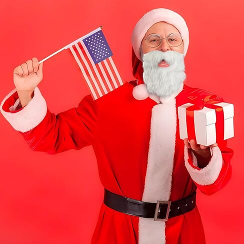 لحية سانتا ذاتية اللصق من TACVEL، زي لحية بيضاء مزيفة، ملحقات أزياء لحية سانتا كلوز لعيد الميلاد لحفلات الكريسماس in Kuwait