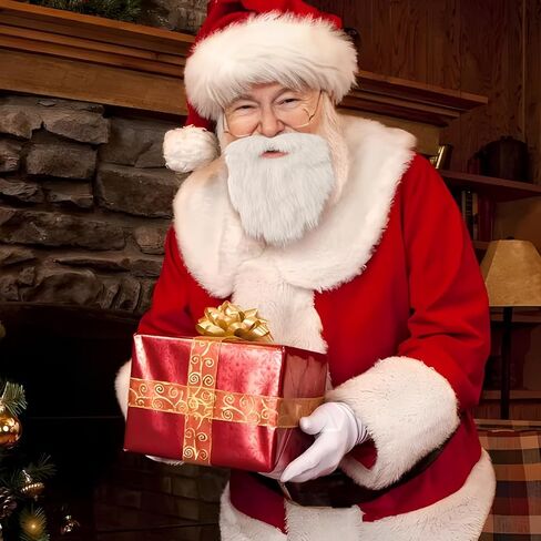 لحية سانتا ذاتية اللصق من TACVEL، زي لحية بيضاء مزيفة، ملحقات أزياء لحية سانتا كلوز لعيد الميلاد لحفلات الكريسماس in Kuwait