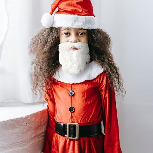 لحية سانتا ذاتية اللصق من TACVEL، زي لحية بيضاء مزيفة، ملحقات أزياء لحية سانتا كلوز لعيد الميلاد لحفلات الكريسماس in Kuwait