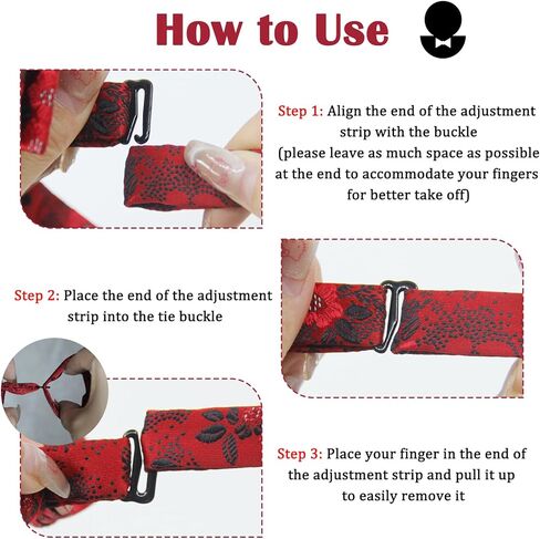 Luckyvestir Bow Ties for Men, Pre-Tied Adjustable Black Bow Tie for Men Boys Wedding Party Gifts in Kuwait