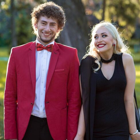 Luckyvestir Bow Ties for Men, Pre-Tied Adjustable Black Bow Tie for Men Boys Wedding Party Gifts in Kuwait