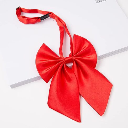 LOPURO Lady Adjustable Pre-tied Bow Tie, Pre Women Uniform Bow Tie Solid Color Bowties for Women Cosplay Party in Kuwait