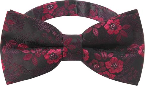 Luckyvestir Bow Ties for Men, Pre-Tied Adjustable Black Bow Tie for Men Boys Wedding Party Gifts in Kuwait