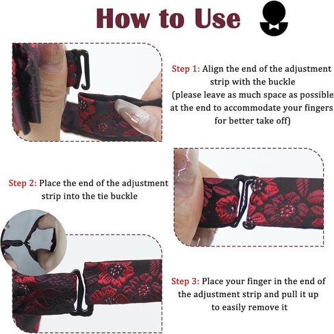 Luckyvestir Bow Ties for Men, Pre-Tied Adjustable Black Bow Tie for Men Boys Wedding Party Gifts in Kuwait