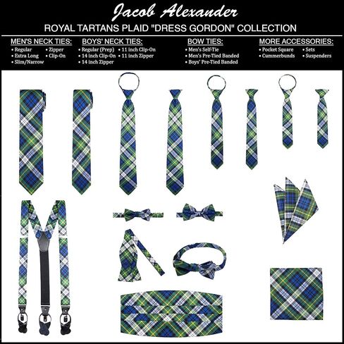 Jacob Alexander Men's Royal Tartans Plaid Self-Tie Bow Tie in Kuwait