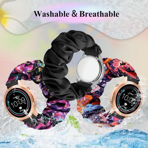 Puhuite Compatible with 16mm 18mm 20mm 22mm Watch Bands,Soft Cute Printed Elastic Cloth Wristband Quick Release Band Scrunchie Wristbands Replacement for Women in Kuwait