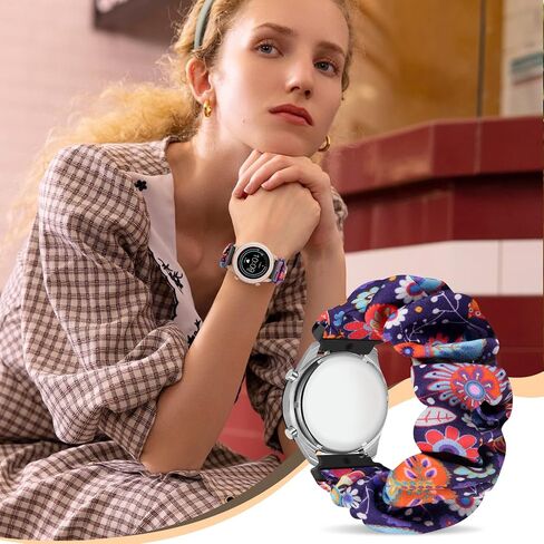 Puhuite Compatible with 16mm 18mm 20mm 22mm Watch Bands,Soft Cute Printed Elastic Cloth Wristband Quick Release Band Scrunchie Wristbands Replacement for Women in Kuwait