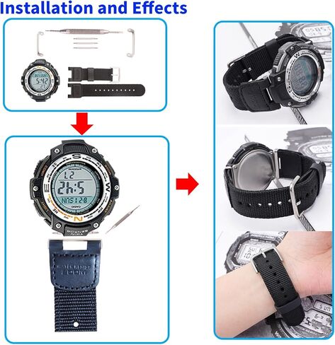 MMBAY 24mm نايلون جلد ووتش العصابات استبدال صالح لكاسيو G-Shock SGW-100 SGW-200 GW-3000B GW-3500B حزام Wirstband للرجال والنساء سوار ووتش الملحقات in Kuwait