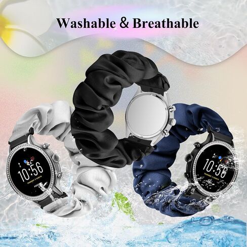 Puhuite Compatible with 16mm 18mm 20mm 22mm Watch Bands,Soft Cute Printed Elastic Cloth Wristband Quick Release Band Scrunchie Wristbands Replacement for Women in Saudi Arabia