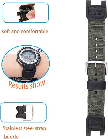 MMBAY 24mm Nylon Leather Watch Bands Replacement Fit for Casio G-Shock SGW-100 SGW-200 GW-3000B GW-3500B Strap Wirstband for Men and Women Bracelet Watch accessories in Saudi Arabia