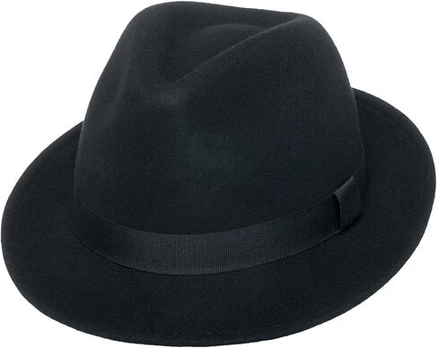 York Crushable Wool Fedora Felt Hat, Silver Canyon, Black in Kuwait