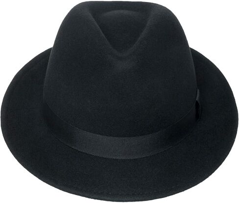 York Crushable Wool Fedora Felt Hat, Silver Canyon, Black in Kuwait