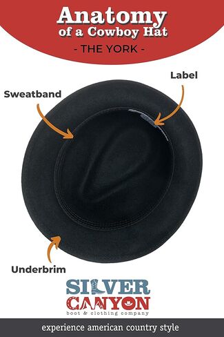 York Crushable Wool Fedora Felt Hat, Silver Canyon, Black in Kuwait