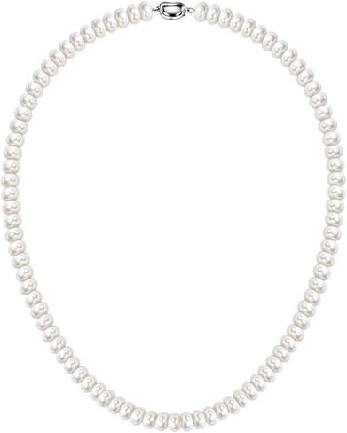 النعناع المياه العذبة مثقف اللؤلؤ السواحل قلادة فضة غرامة مجوهرات للنساء 16 "-20" ، 6.5-8.5 مللي متر in Kuwait