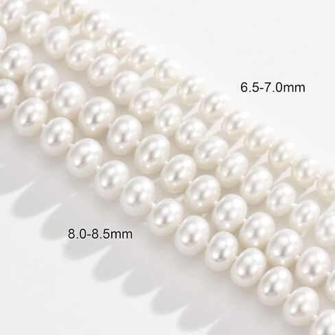 النعناع المياه العذبة مثقف اللؤلؤ السواحل قلادة فضة غرامة مجوهرات للنساء 16 "-20" ، 6.5-8.5 مللي متر in Kuwait